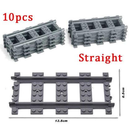 Bouwblokken Treinrails Set | Wissels, Kruisingen en Gebogen Sporen | Compatibel met Lego