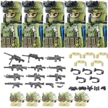 Bouwblokjes Figuren Commando Speciale Eenheid Leger met Wapens en Accessoires