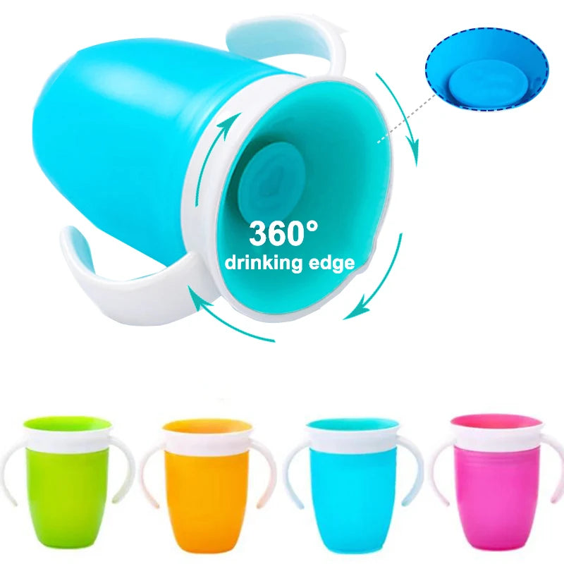 Lekvrije Draaibare Baby Drinkbeker met Handvatten en Draaideksel 1-2 Jaar