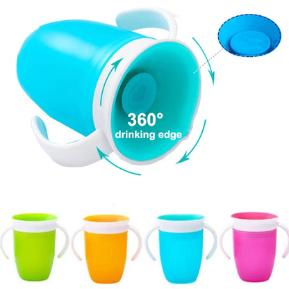 Lekvrije Draaibare Baby Drinkbeker met Handvatten en Draaideksel 1-2 Jaar
