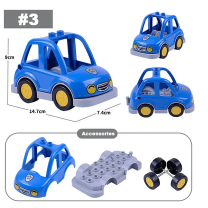 Voertuigen set voor grote bouwstenen – Compatibel met Duplo®