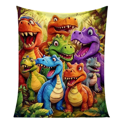 Flanellen Deken met Dinosaurusprint voor Kinderen en Woonkamer