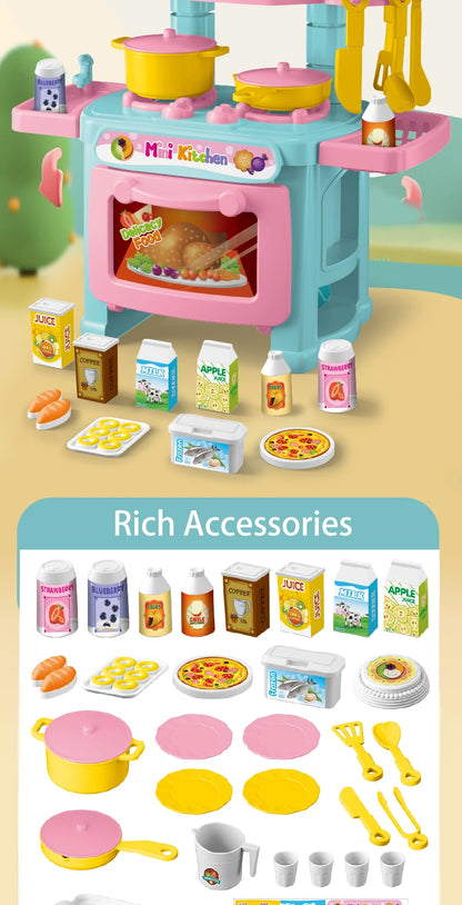 Speelkeuken Set voor Kinderen | Met Oven, Spoelbak en Speeleten