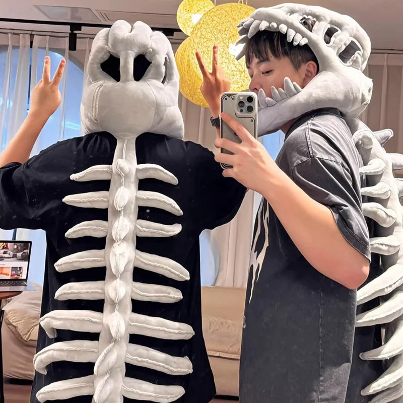 Dinosaurus Skelet Kostuum met Hoofdeksel voor Cosplay
