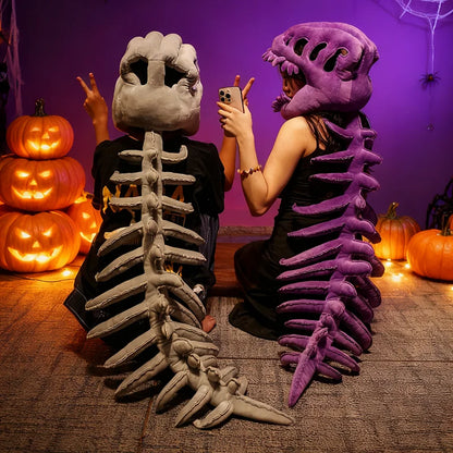 Dinosaurus Skelet Kostuum met Hoofdeksel voor Cosplay