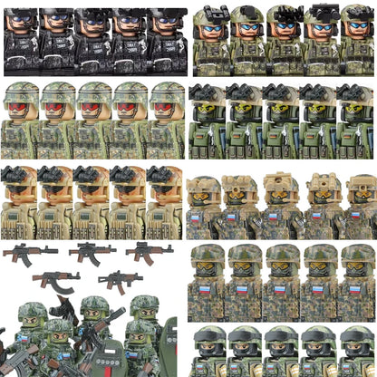 Bouwblokjes Figuren Commando Speciale Eenheid Leger met Wapens en Accessoires
