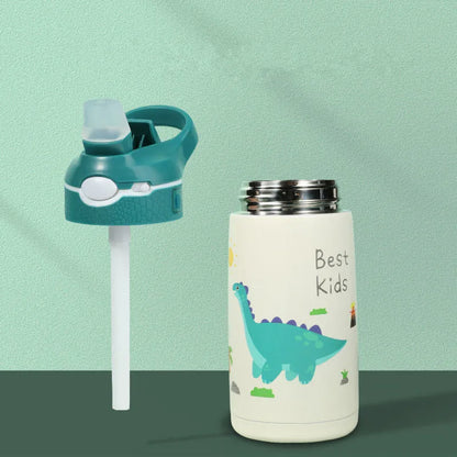 Kinder Thermosfles RVS 400ml met Tuitrietje en Handgreep