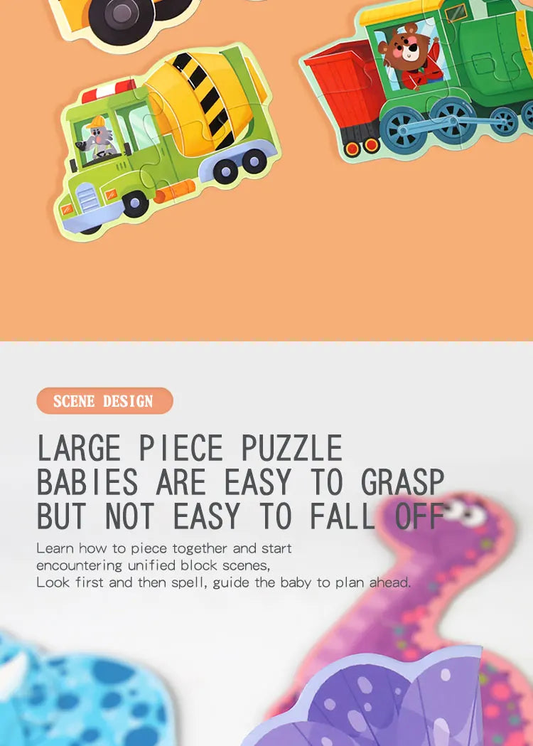 Educatieve legpuzzel set met dieren voor kinderen (verschillende moeilijkheidsgraden)