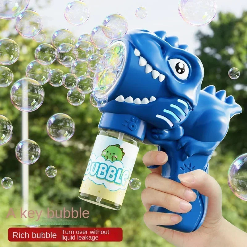 Automatische Dinosaurier Bellenblaas Machine met Licht en 6 Gaten
