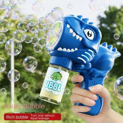 Automatische Dinosaurier Bellenblaas Machine met Licht en 6 Gaten