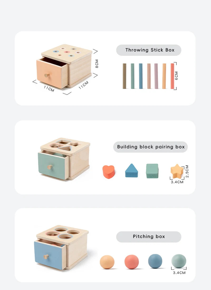 Montessori Object Permanent Box voor Fijne Motoriek