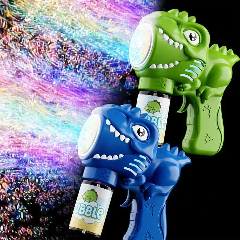 Automatische Dinosaurier Bellenblaas Machine met Licht en 6 Gaten