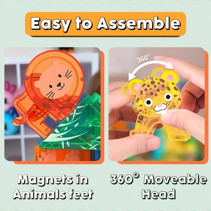 Magnetische Bouwset met Blokken, Platen en Dinosaurus Figuren
