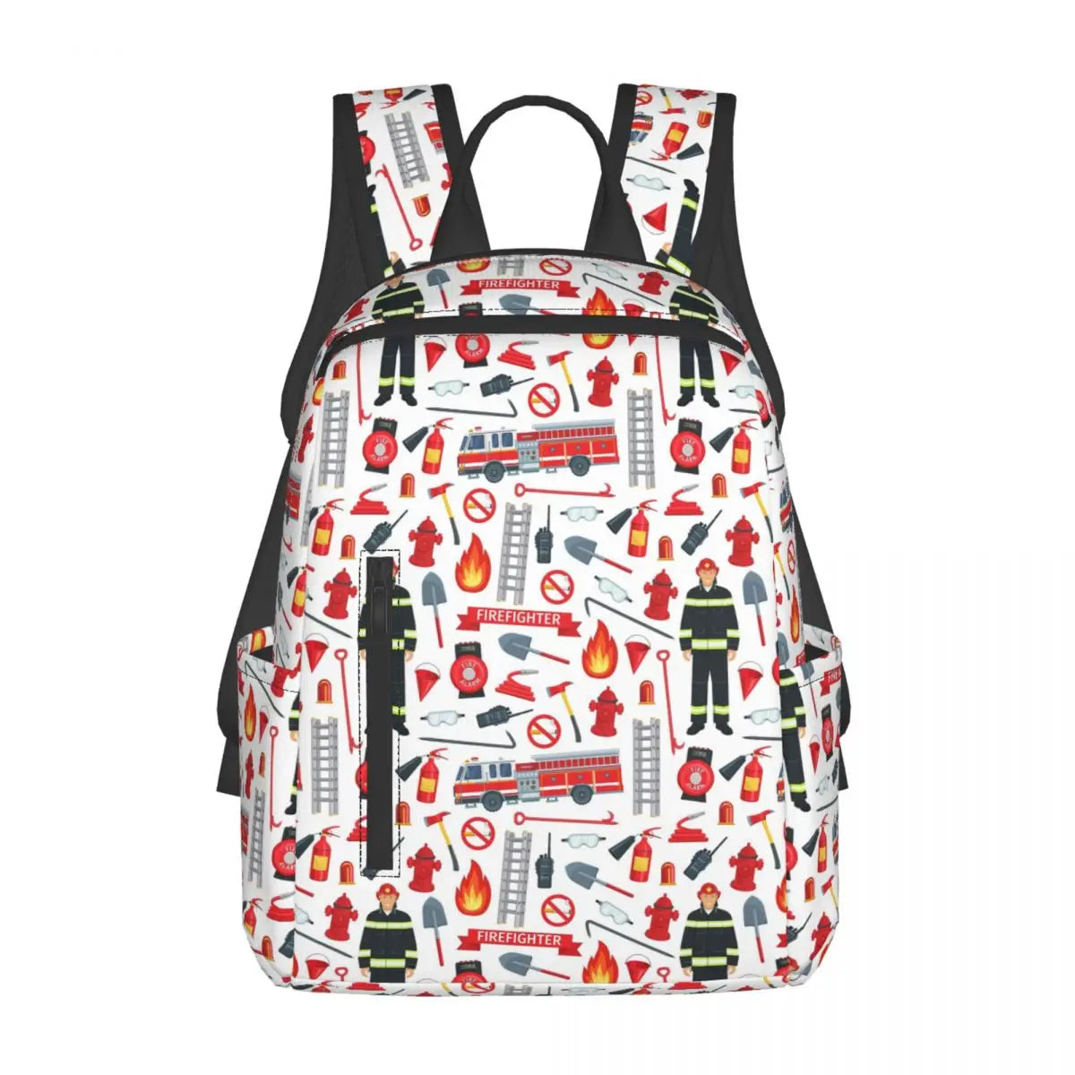 Unisex Schooltas met Brandweerwagen Patroon