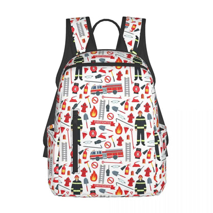 Unisex Schooltas met Brandweerwagen Patroon