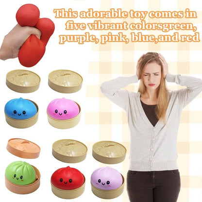 Squishy Knijpbeestje Dumpling met Lachend Gezicht voor Stressvermindering