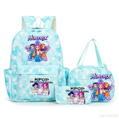 KPop Demon Hunters Schooltas met Lunchtas – Kleurrijk