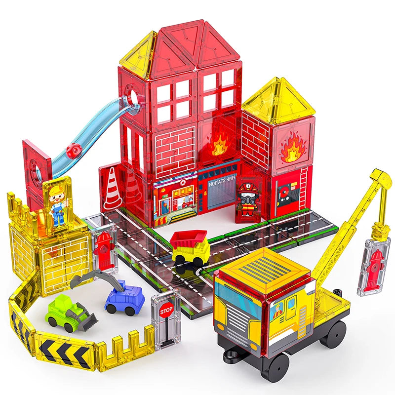Magnetische Bouwblokken Brandweer Thema