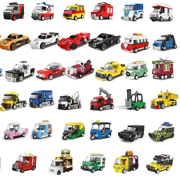 Bouwblokken Terugtrek Voertuigen Set – LEGO® Compatibel