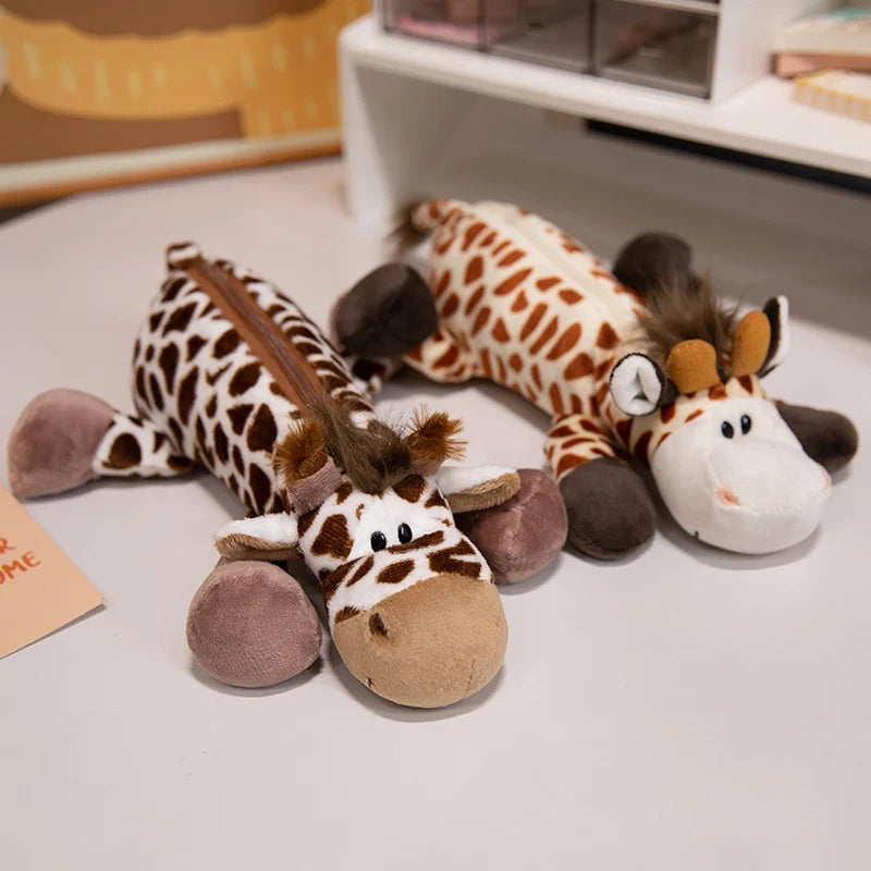 Pluche Etui met Vrolijke Dieren – Grote Capaciteit voor Kinderen