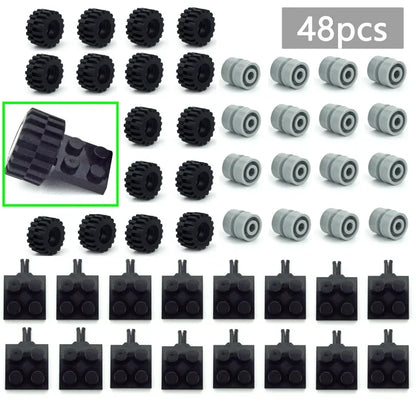 Wielen en assen set voor voertuigen – Compatibel met LEGO®