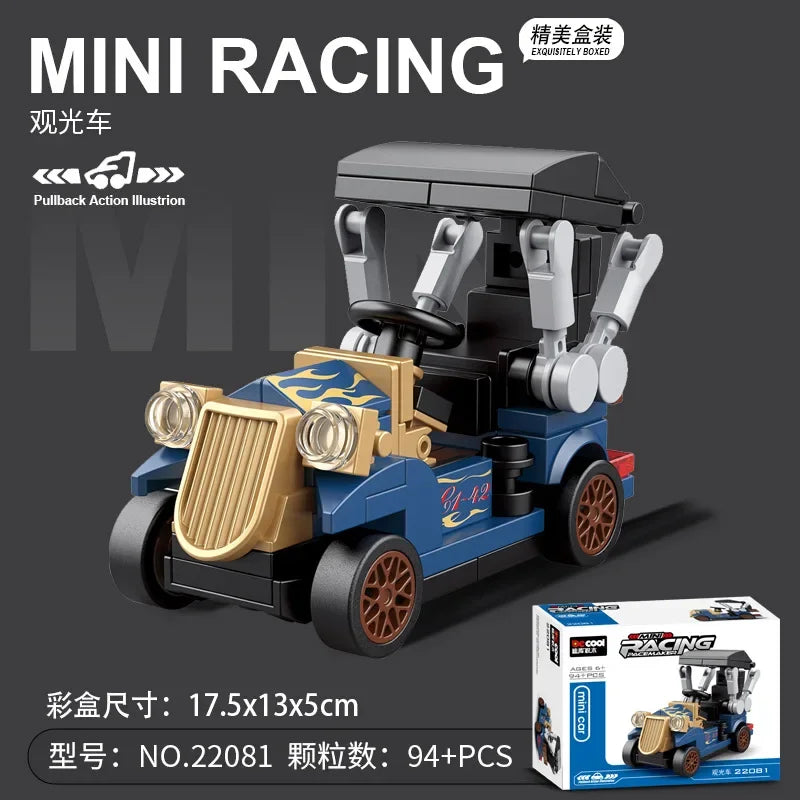 Bouwblokken Terugtrek Voertuigen Set – LEGO® Compatibel