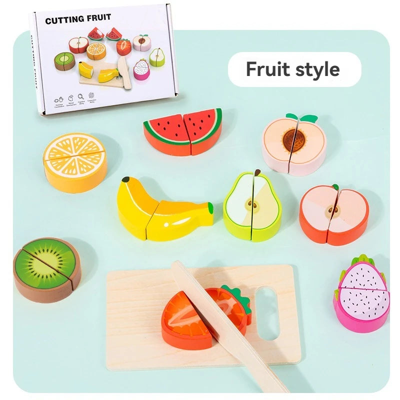 Houten Snijset Groenten en Fruit voor Kinderen