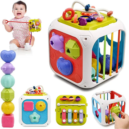 7-in-1 Educatief Speelgoed met Vormenstoof en Stapelblokken voor Baby’s