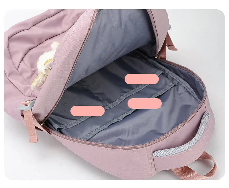 Roze Schooltas Rugzak voor Meisjes en Tieners