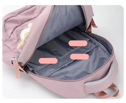 Roze Schooltas Rugzak voor Meisjes en Tieners