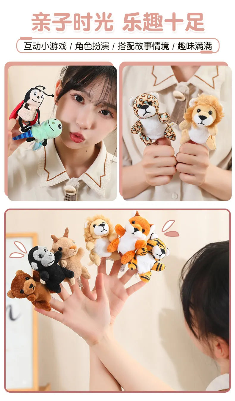 Dieren Vingerpoppen Set | Zachte Pluche Vingertheater voor Kinderen