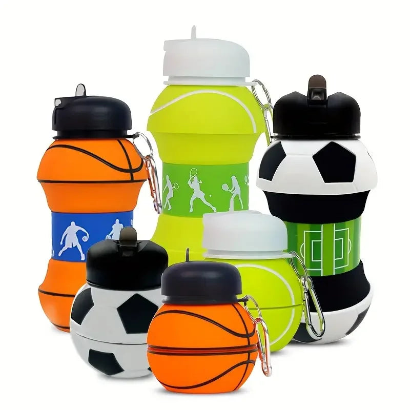 Opvouwbare Voetbal/Basketbal Siliconen Waterfles voor Kinderen