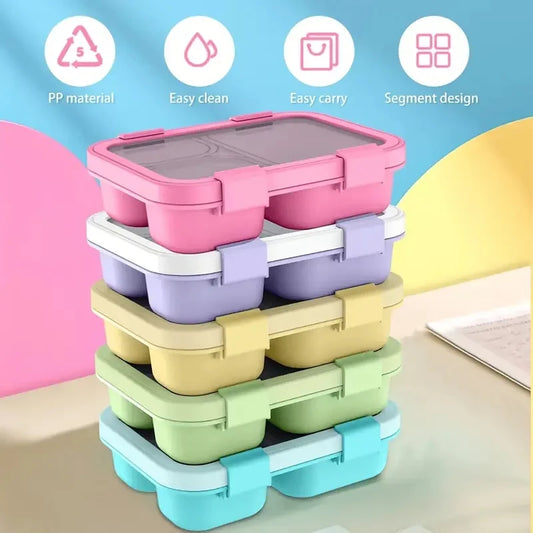 Lekdichte Bento Lunchbox met Handvat - Stapelbaar Siliconen