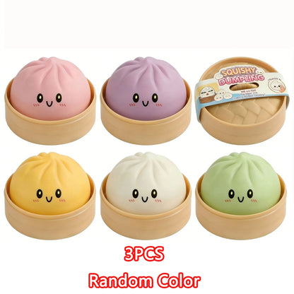 Squishy Knijpbeestje Dumpling met Lachend Gezicht voor Stressvermindering