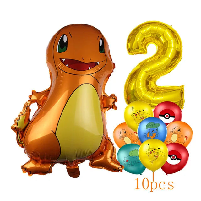 Pokémon Ballonnen Set met Pikachu, Squirtle en Charmander