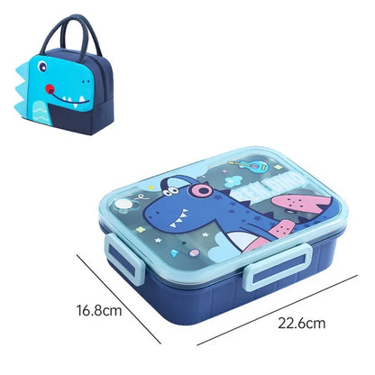 800ml RVS Cartoon Lunchbox met Lepel voor Kinderen, Lekdicht
