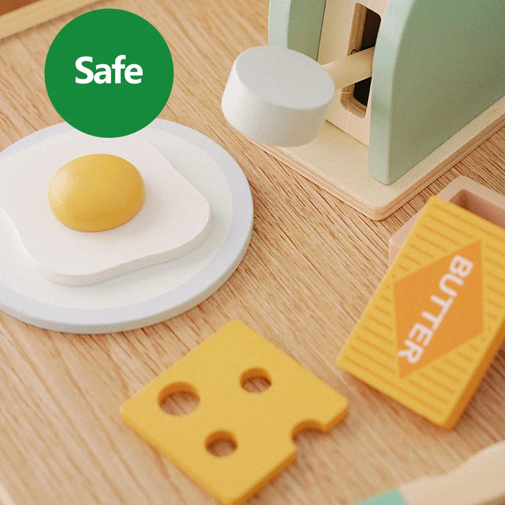Houten Broodrooster Speelgoed Set voor Kinderen | Educatief en Veilig