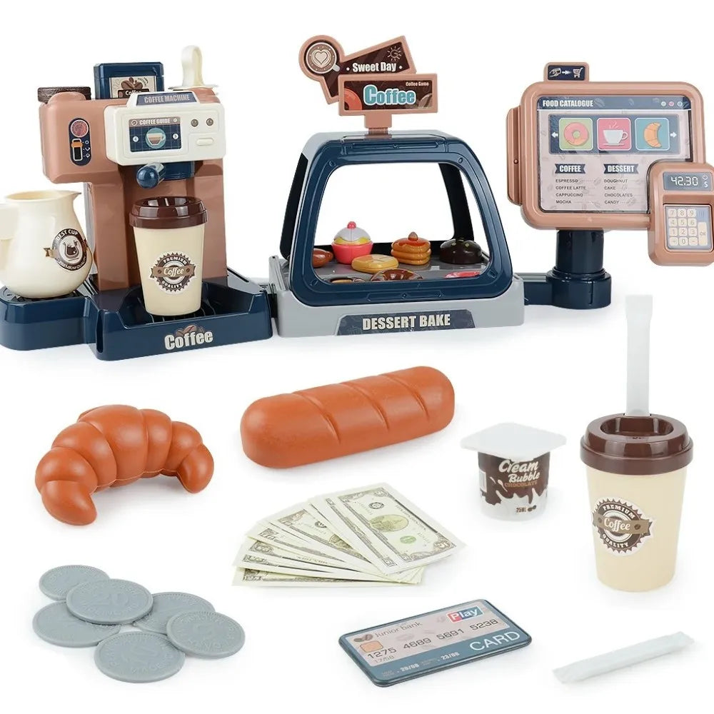 Speelgoed Keuken- en Kassa Set voor Kinderen met Koffiezetapparaat
