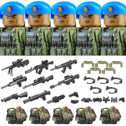 Bouwblokjes Figuren Commando Speciale Eenheid Leger met Wapens en Accessoires