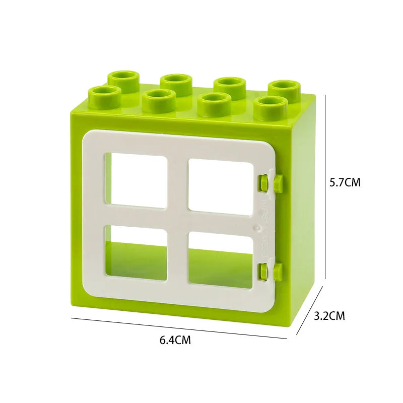Ramen & deuren voor grote bouwstenen – Compatibel met Duplo®