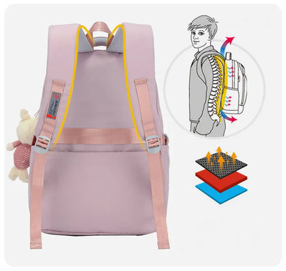 Roze Schooltas Rugzak voor Meisjes en Tieners