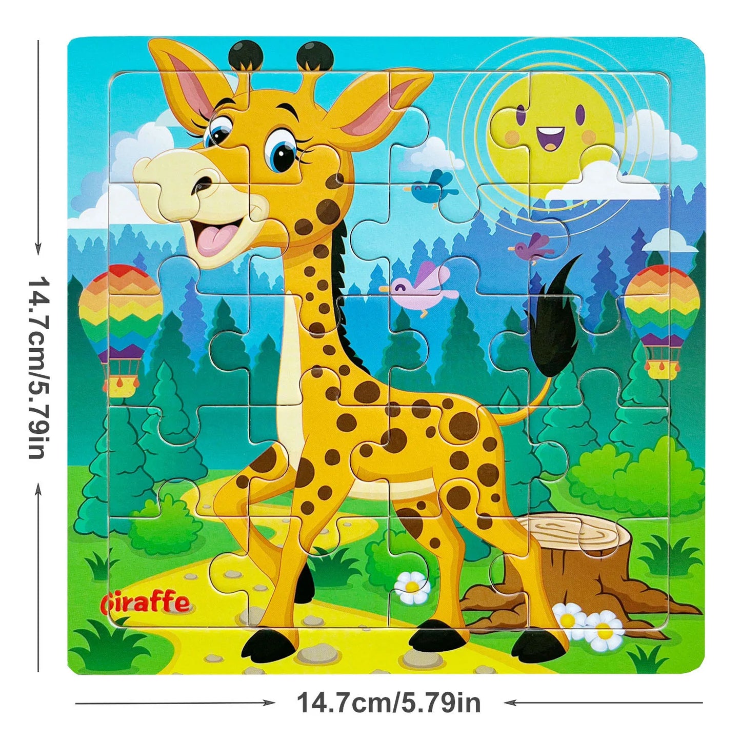 Houten Legpuzzel voor Kinderen - Dieren en Voertuigen