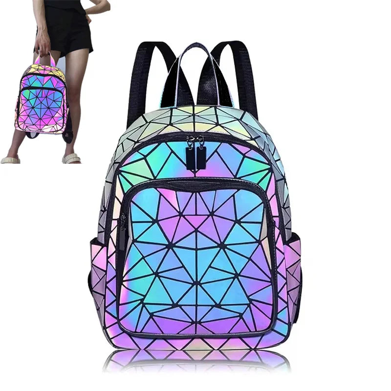 Lichtgevende Holografische Rugzak Schooltas voor Tienermeisjes
