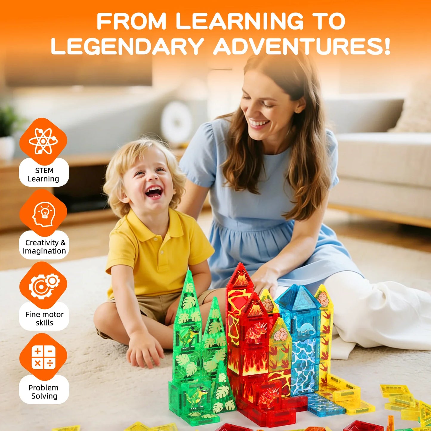 Magnetische Mini Bouwblokken Dinosaurus Model voor Kinderen