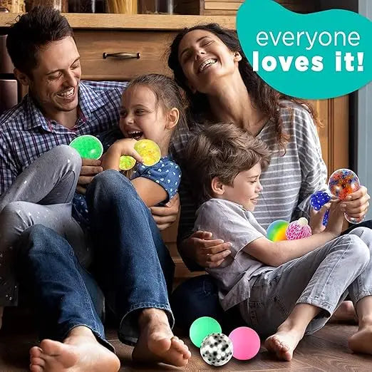 6 Mini Squishy Stressballen – Regenboog Kleuren voor Ontspanning