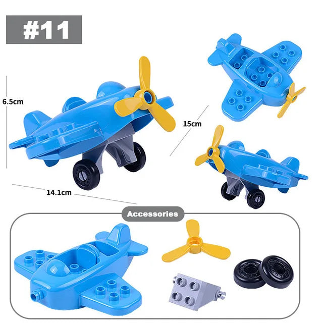Voertuigen set voor grote bouwstenen – Compatibel met Duplo®