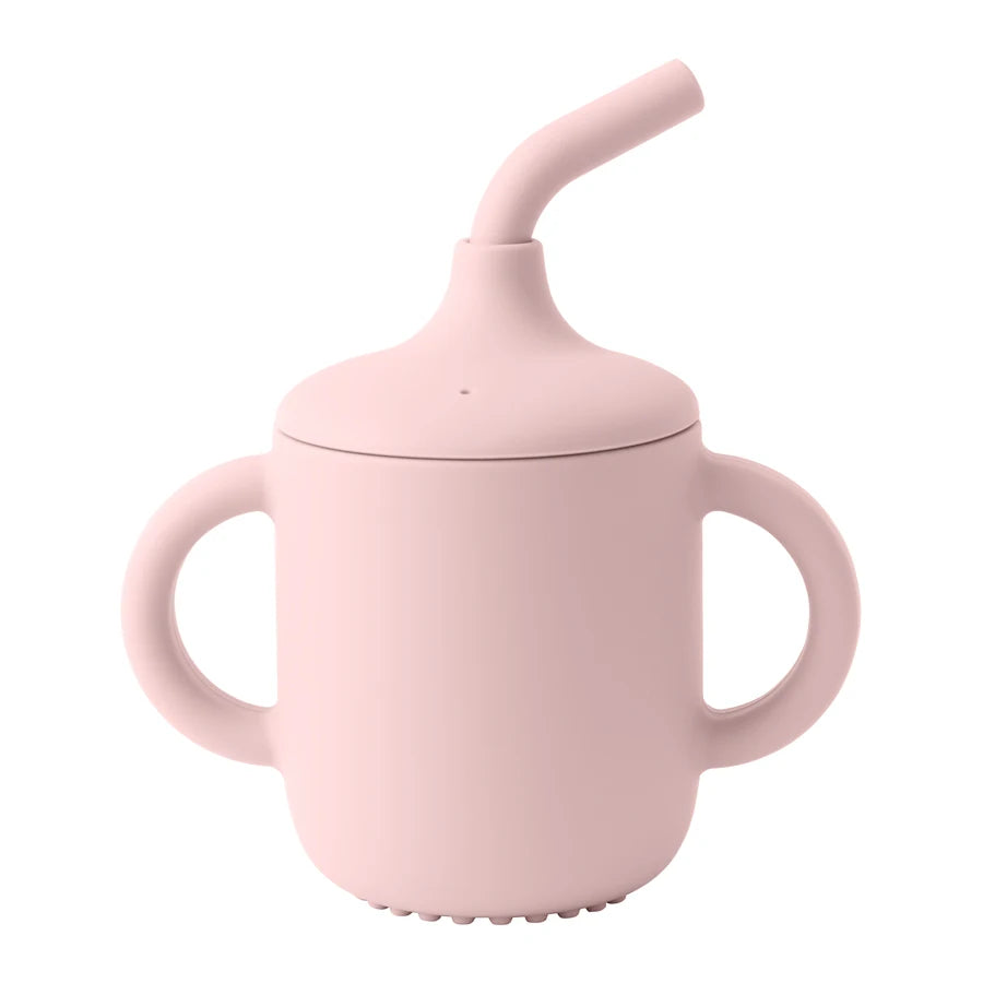 Baby Leren Drinkbeker met Rietje - Siliconen en Comfortabele Handvatten