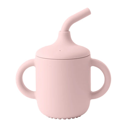Baby Leren Drinkbeker met Rietje - Siliconen en Comfortabele Handvatten
