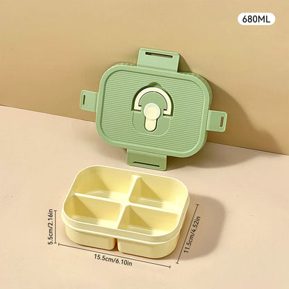 Draagbare Plastic Lunchbox met Vakken - Lekvrij & Magnetronbestendig voor Kinderen