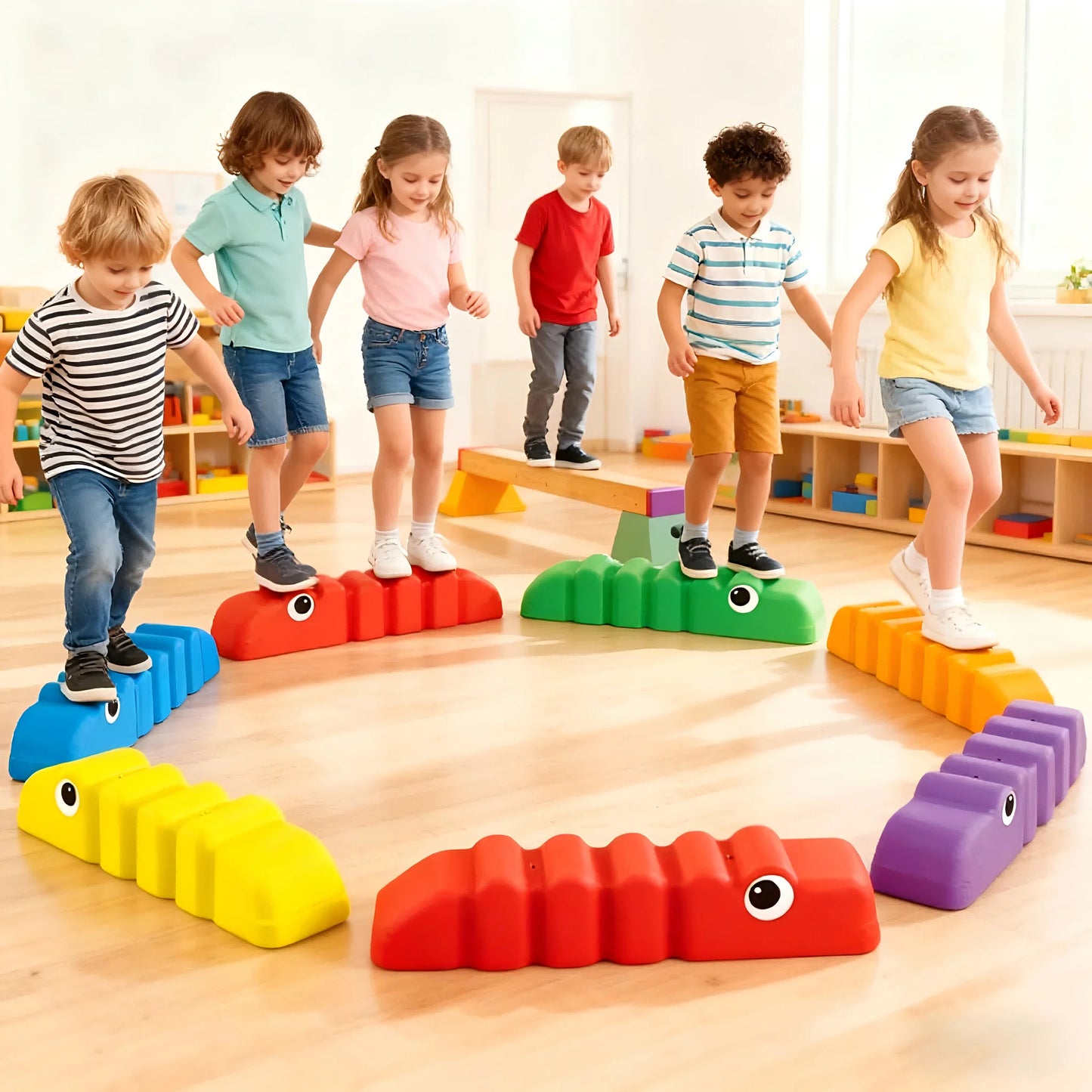 6-Delige Anti-slip Balansbalk Set voor Kinderen | Binnen en Buiten